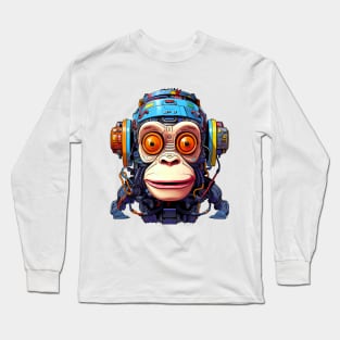 Cartoon monkey robot. T-Shirt, Sticker. Long Sleeve T-Shirt